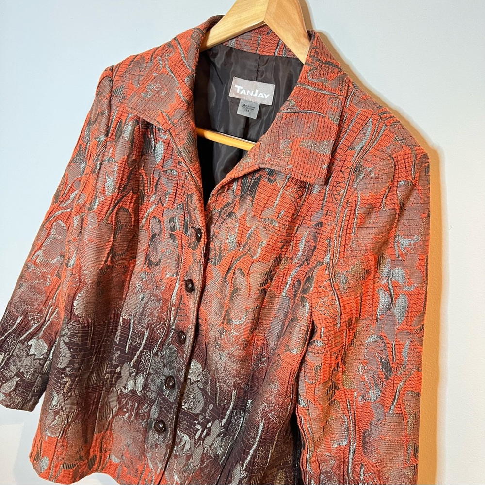 Vintage | Tanjay Abstract Print Boho Style Blazer… - image 2